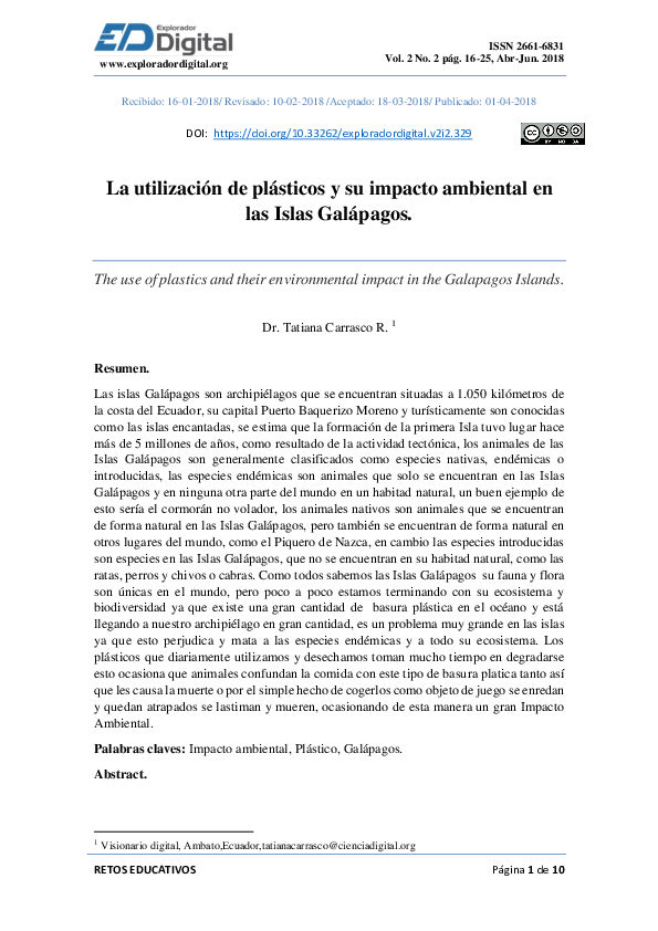 (PDF) La utilización de plásticos y su impacto ambiental en las Islas ...