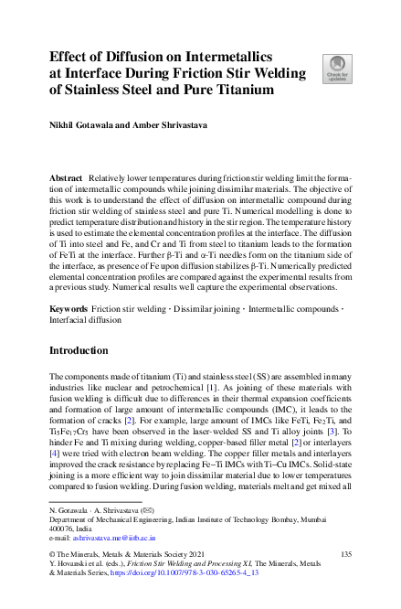 (PDF) Effect of Diffusion on Intermetallics at Interface During ...