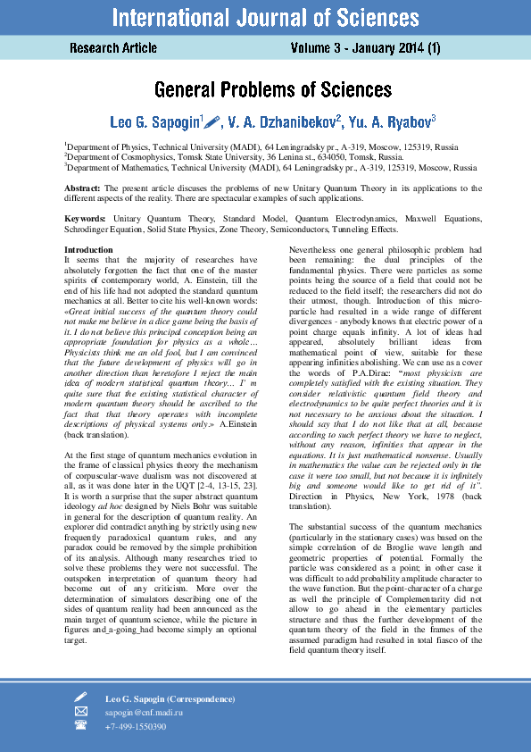 (PDF) General Problems of Sciences