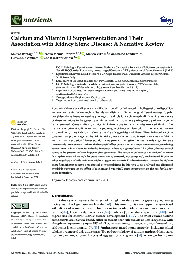 (PDF) Calcium and Vitamin D Supplementation and Their Association with ...