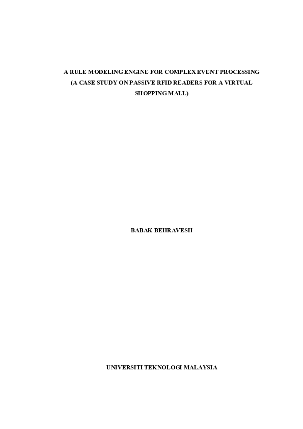 (PDF) A rule modeling engine for complex event processing (a case study ...