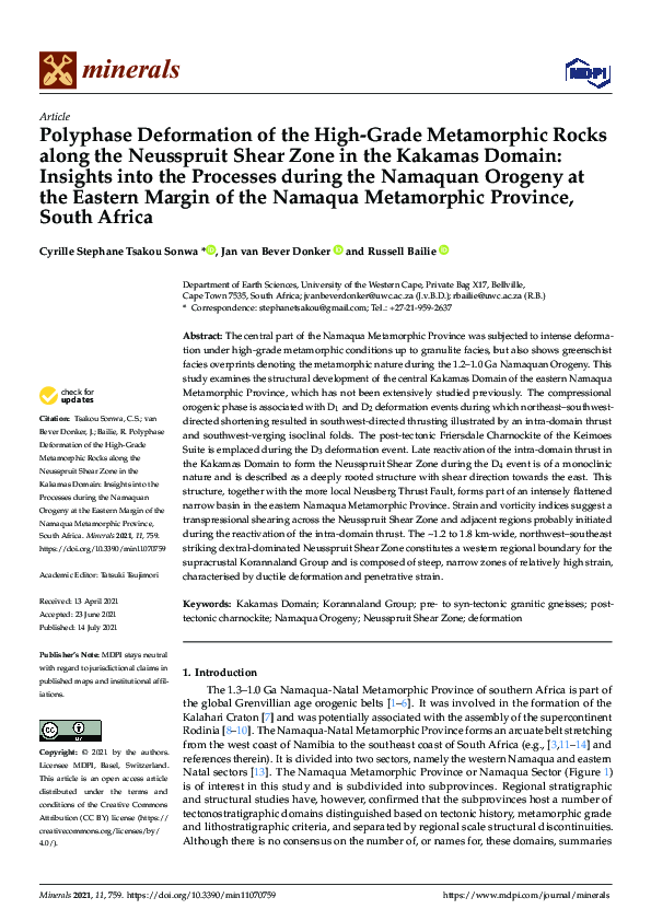 (PDF) Polyphase Deformation of the High-Grade Metamorphic Rocks along ...