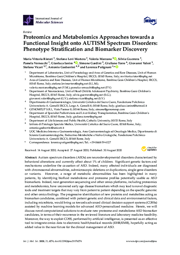 (PDF) Proteomics and Metabolomics Approaches towards a Functional ...