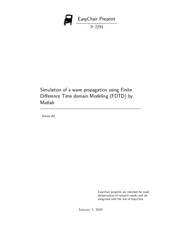 (PDF) Simulation of a wave propagation using Finite Difference Time ...