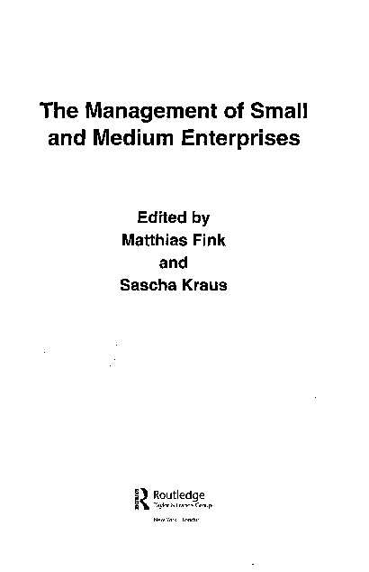 (PDF) The Management of Small and Medium Enterprises