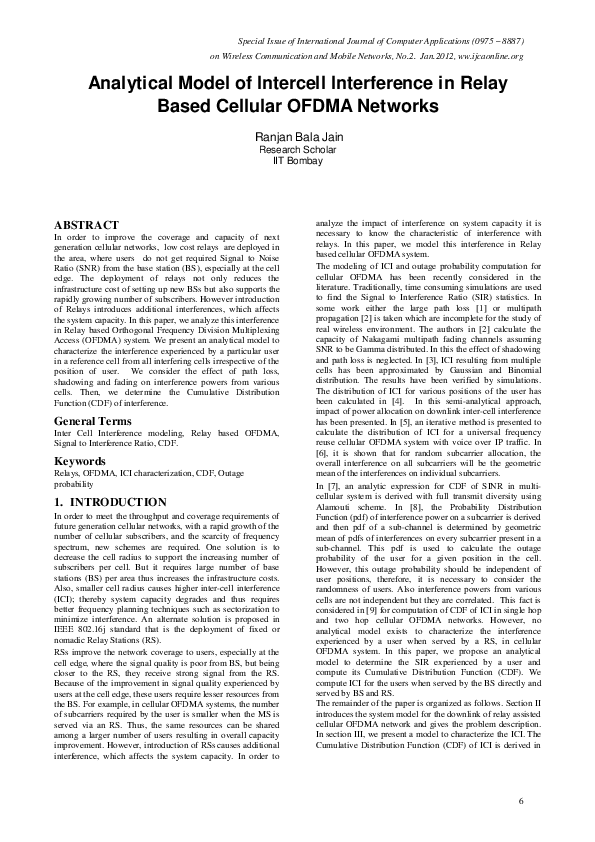 (PDF) Analytical Model of Intercell Interference in Relay Based ...
