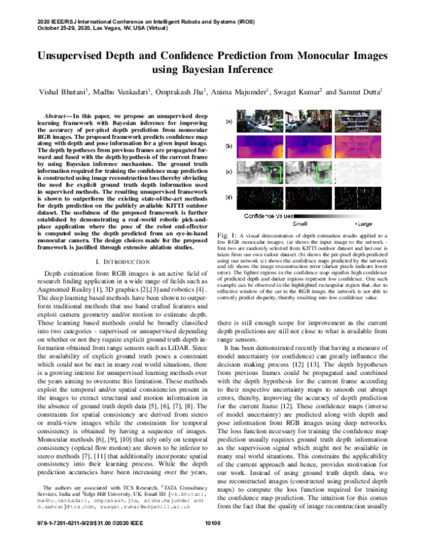 (PDF) Unsupervised Depth and Confidence Prediction from Monocular ...