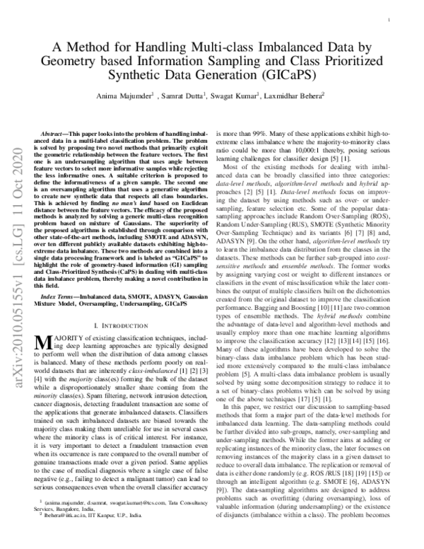 (PDF) A Method for Handling Multi-class Imbalanced Data by Geometry ...