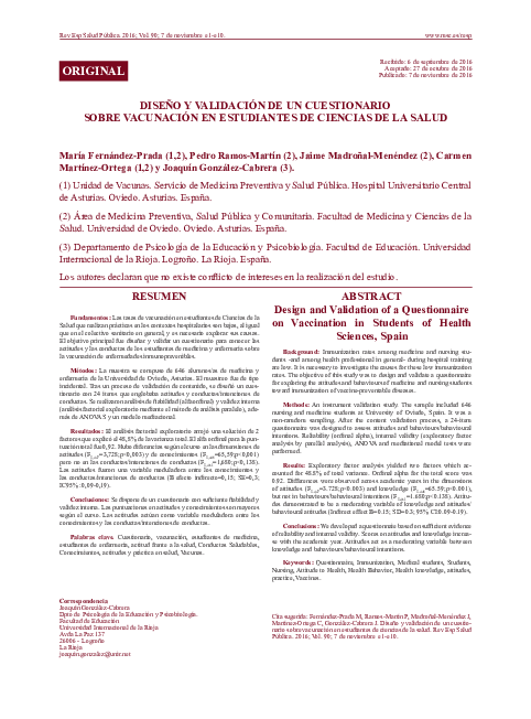 (PDF) [Design and Validation of a Questionnaire on Vaccination in ...