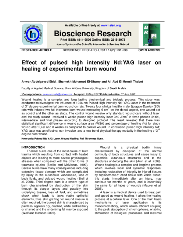 (PDF) Effect of pulsed high intensity Nd : YAG laser on healing of ...