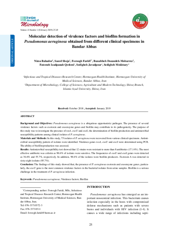 (PDF) Molecular detection of virulence factors and biofilm formation in ...