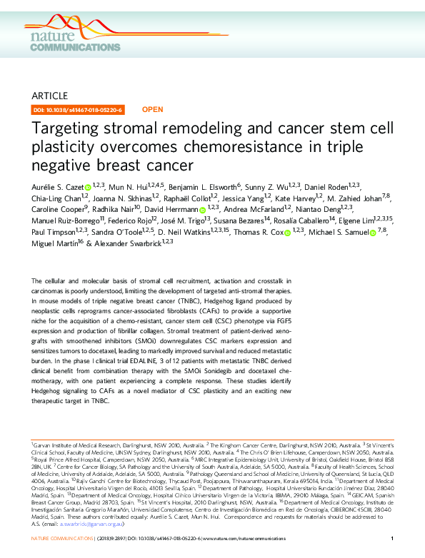 (PDF) Targeting stromal remodeling and cancer stem cell plasticity ...