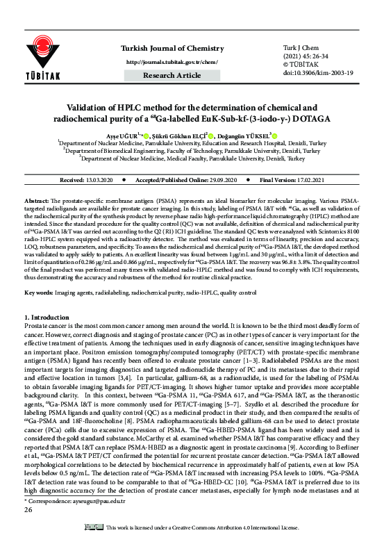 (PDF) Validation of HPLC method for the determination of chemical ...