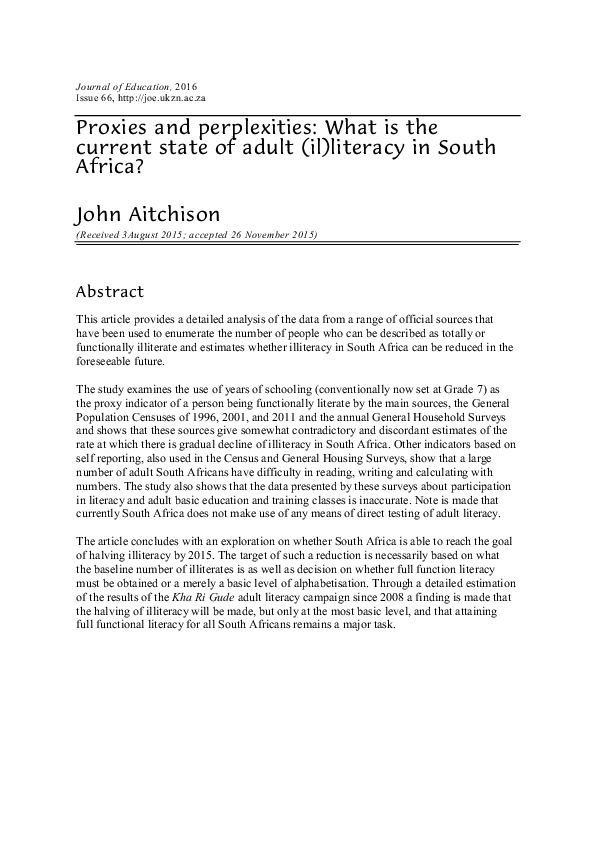 (PDF) Proxies and perplexities: What is the current state of adult (il ...
