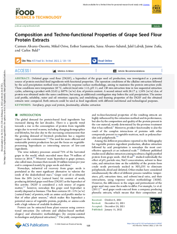 (PDF) Composition and Techno-functional Properties of Grape Seed Flour ...