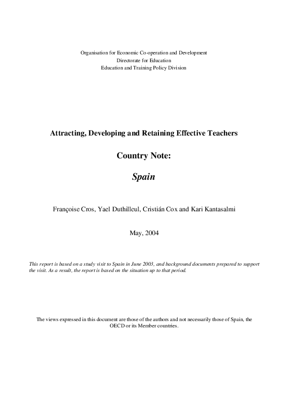 (PDF) Attracting, Developing and Retaining Effective Teachers