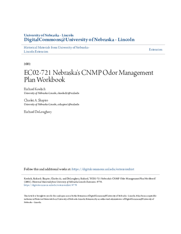 (PDF) EC02721 Nebraska's CNMP Odor Management Plan Workbook Charles