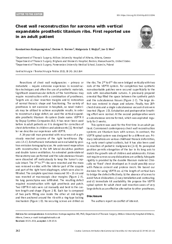 (PDF) Chest wall reconstruction for sarcoma with vertical expandable ...