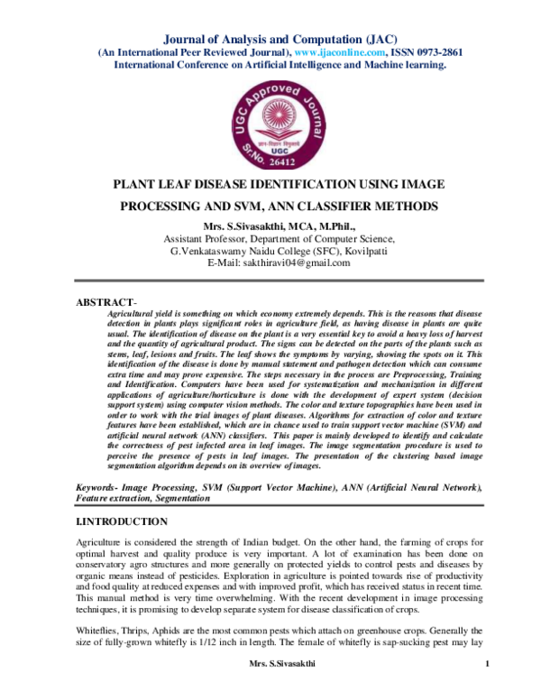 (PDF) PLANT LEAF DISEASE IDENTIFICATION USING IMAGE PROCESSING AND SVM ...