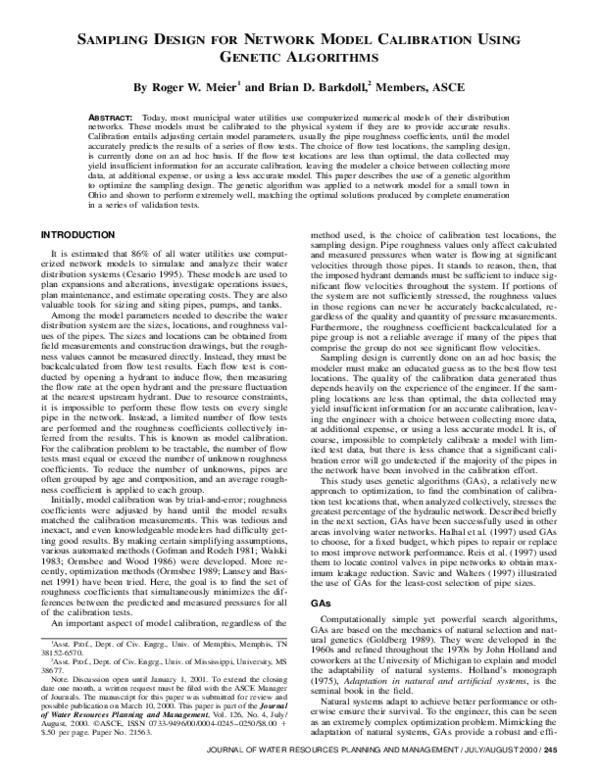 (PDF) Sampling Design for Network Model Calibration Using Genetic ...