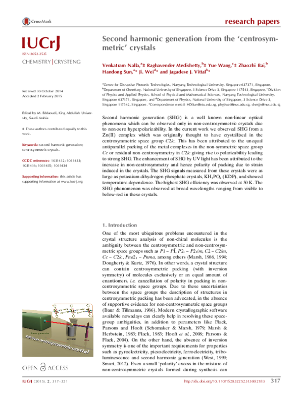 (PDF) Second harmonic generation from centrosymmetric arrays of gold ...