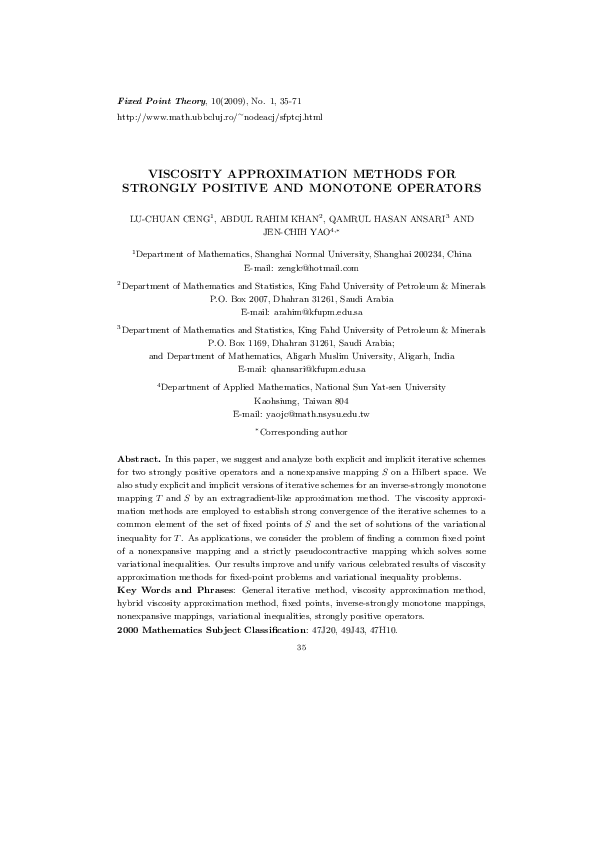 (PDF) Viscosity Approximation Methods for Strongly Positive and ...