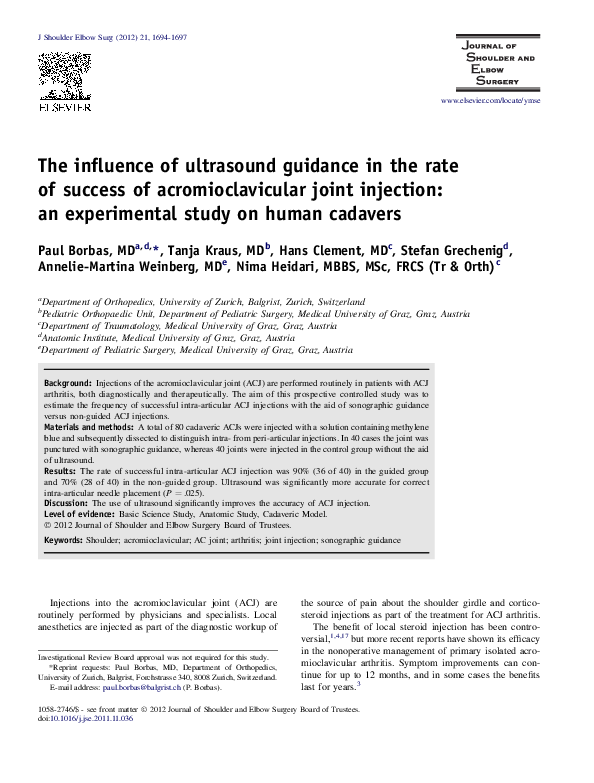 (PDF) The influence of ultrasound guidance in the rate of success of ...