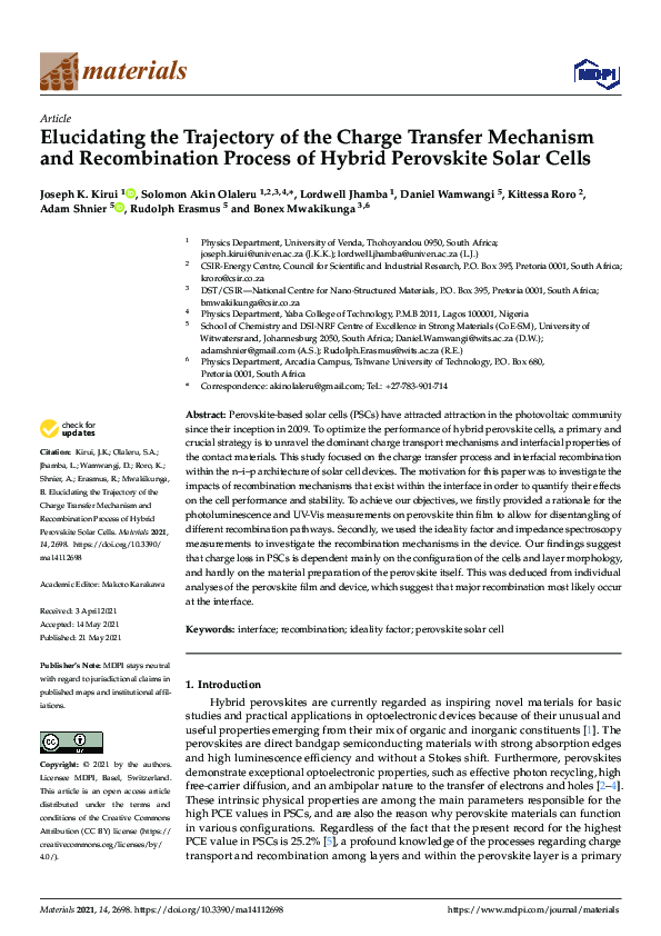 (PDF) Elucidating the Trajectory of the Charge Transfer Mechanism and ...