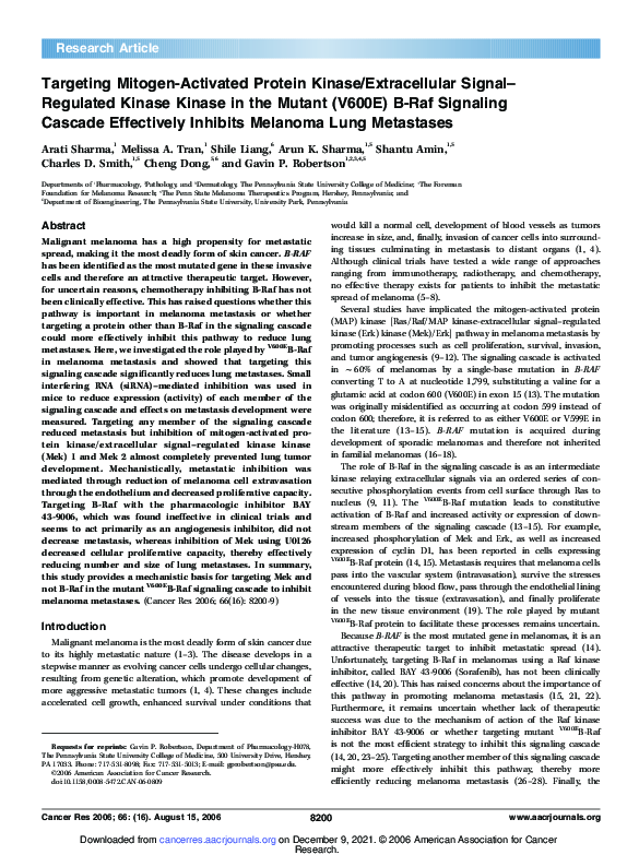 (PDF) Targeting Mitogen-Activated Protein Kinase/Extracellular Signal ...