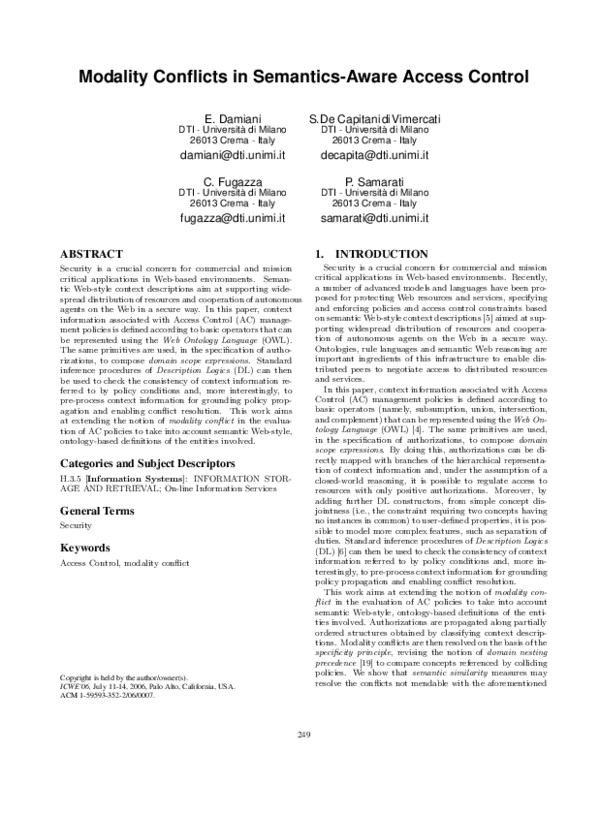 (PDF) Modality conflicts in semantics aware access control