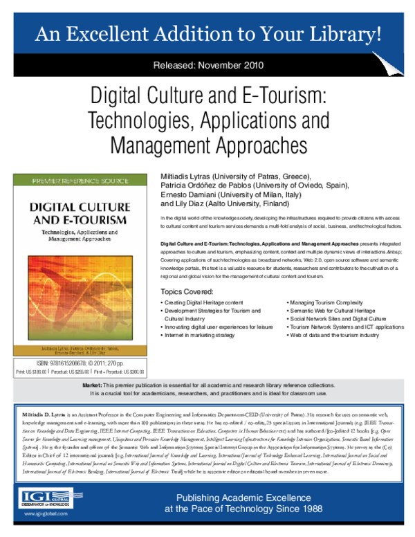 (PDF) Digital Culture and E-Tourism