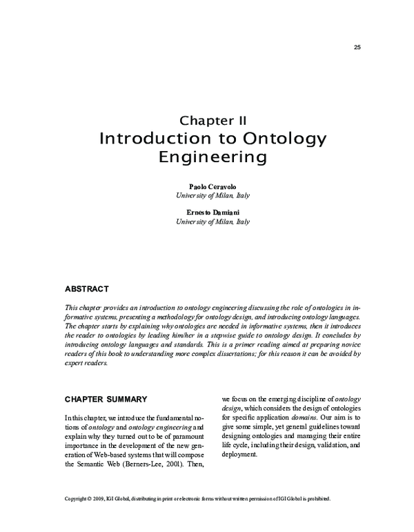 (PDF) Introduction to Ontology Engineering
