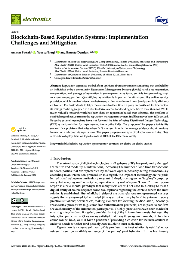(PDF) Blockchain-Based Reputation Systems: Implementation Challenges ...