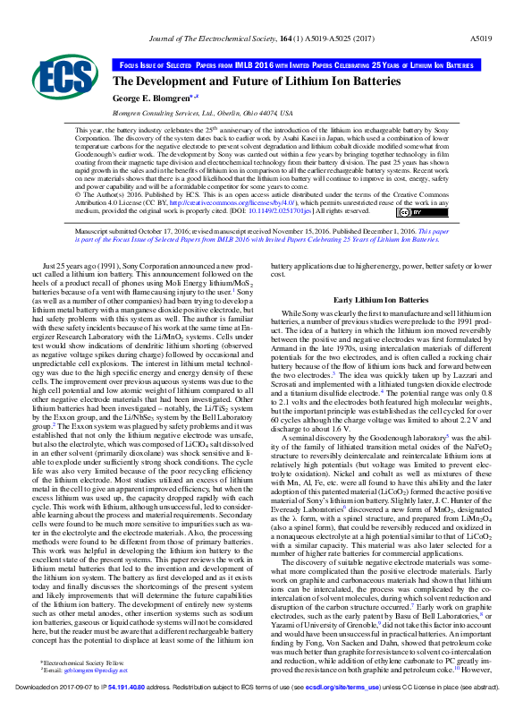  pdf the development and future of lithium ion batteries