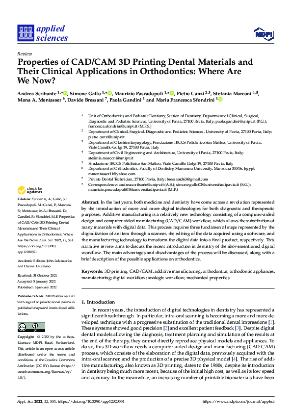 (PDF) Properties of CAD/CAM 3D Printing Dental Materials and Their ...