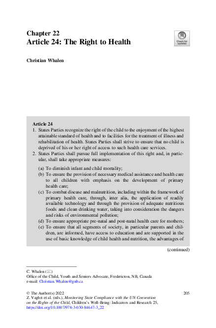 (PDF) Article 24: The Right to Health