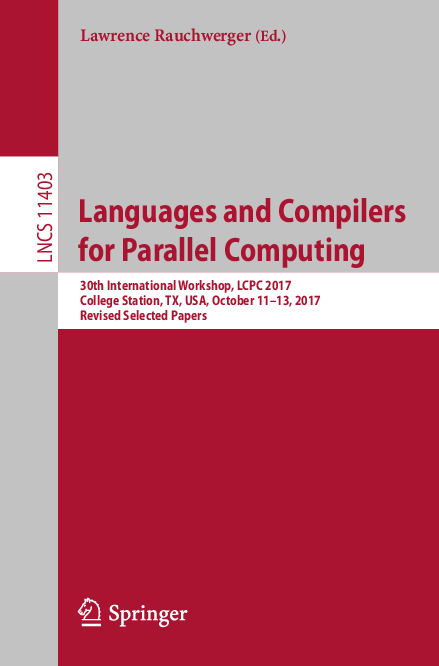 (PDF) Languages and compilers for parallel computing : 12th ...