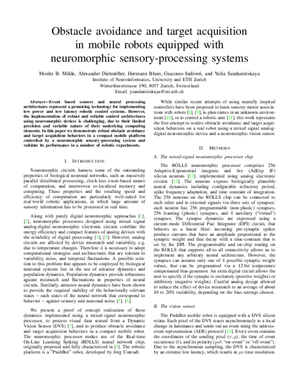 (PDF) Obstacle avoidance and target acquisition in mobile robots ...