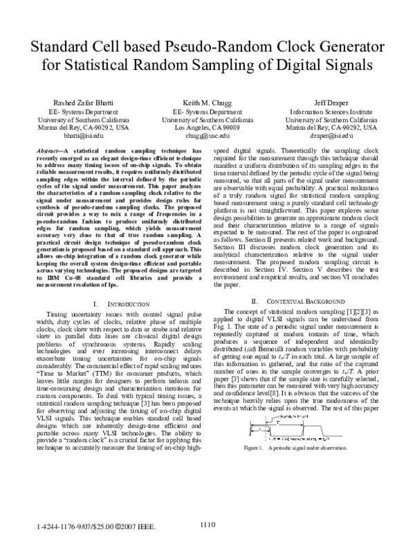 (PDF) Standard Cell based Pseudo-Random Clock Generator for Statistical ...