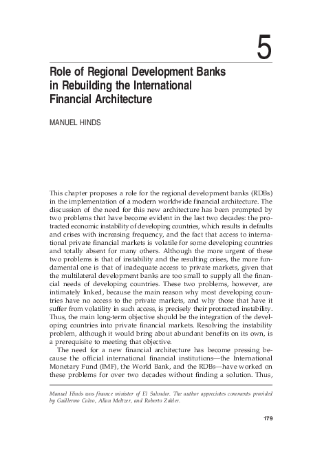 (PDF) Role of Regional Development Banks in Rebuilding the ...