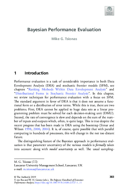 (PDF) Bayesian Performance Evaluation