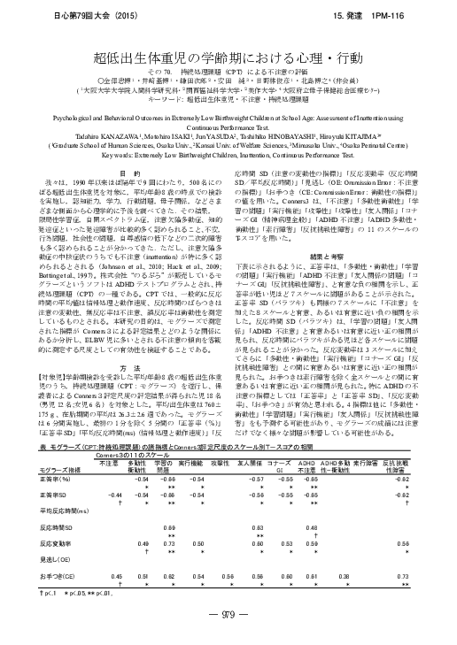 (PDF) Psychological and Behavioral Outcomes in Extremely Low ...