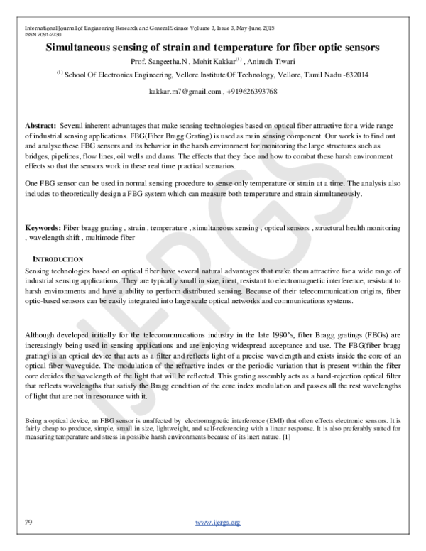 (PDF) Simultaneous sensing of strain and temperature for fiber optic ...