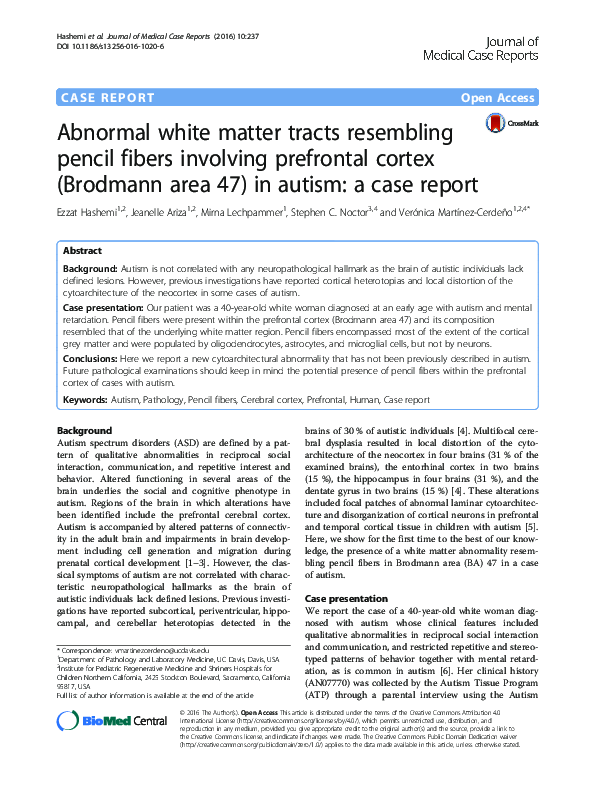 (PDF) Abnormal white matter tracts resembling pencil fibers involving ...