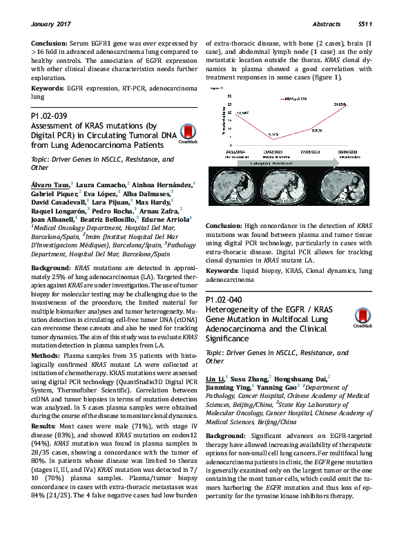 (PDF) P1.02-039 Assessment of KRAS mutations (by Digital PCR) in ...