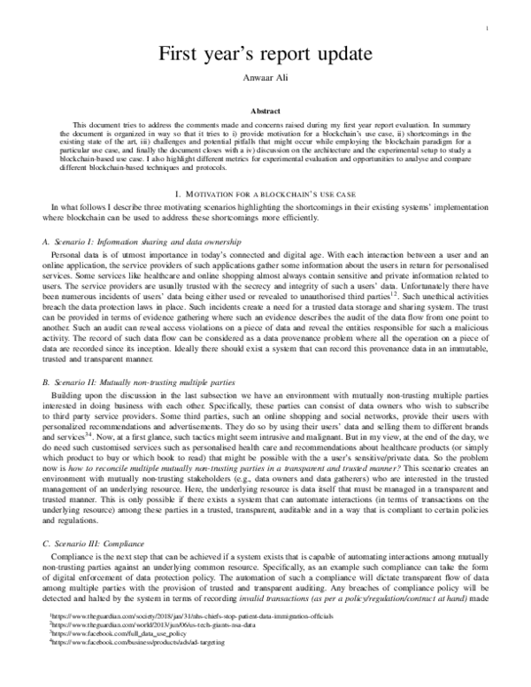 (PDF) First year ’ s report update