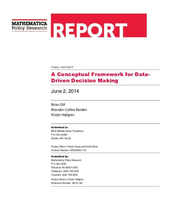 (PDF) A conceptual framework for datadriven decision making