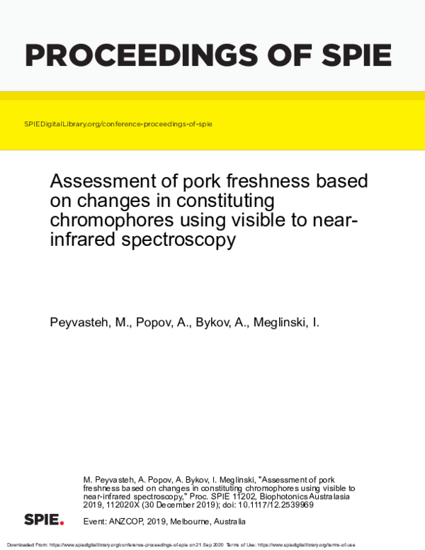 (PDF) Assessment of pork freshness based on changes in constituting ...