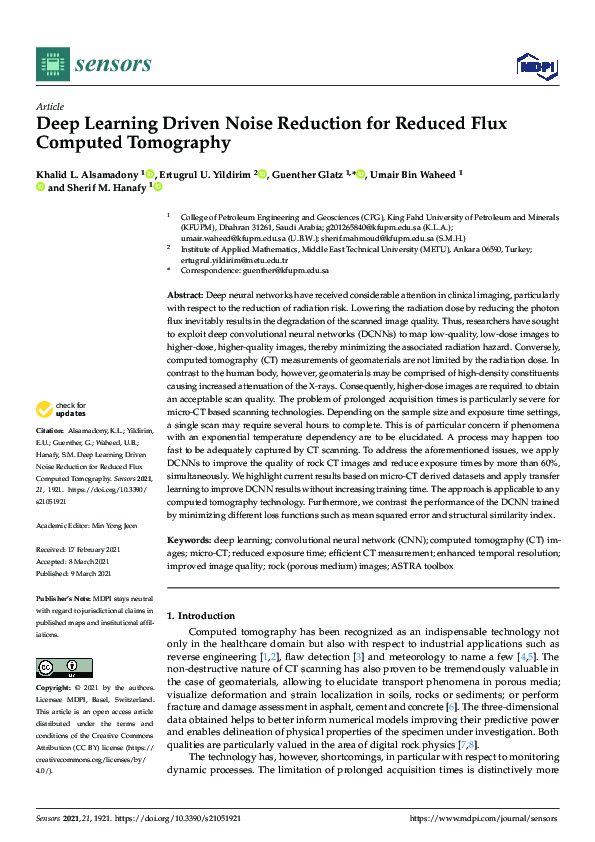 (PDF) Deep Learning Driven Noise Reduction for Reduced Flux Computed ...