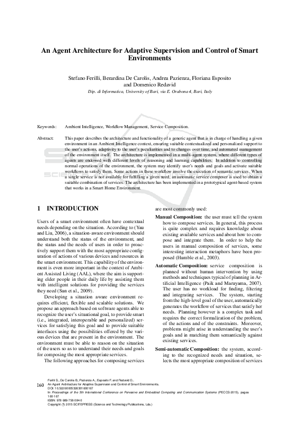 (PDF) An agent architecture for adaptive supervision and control of ...